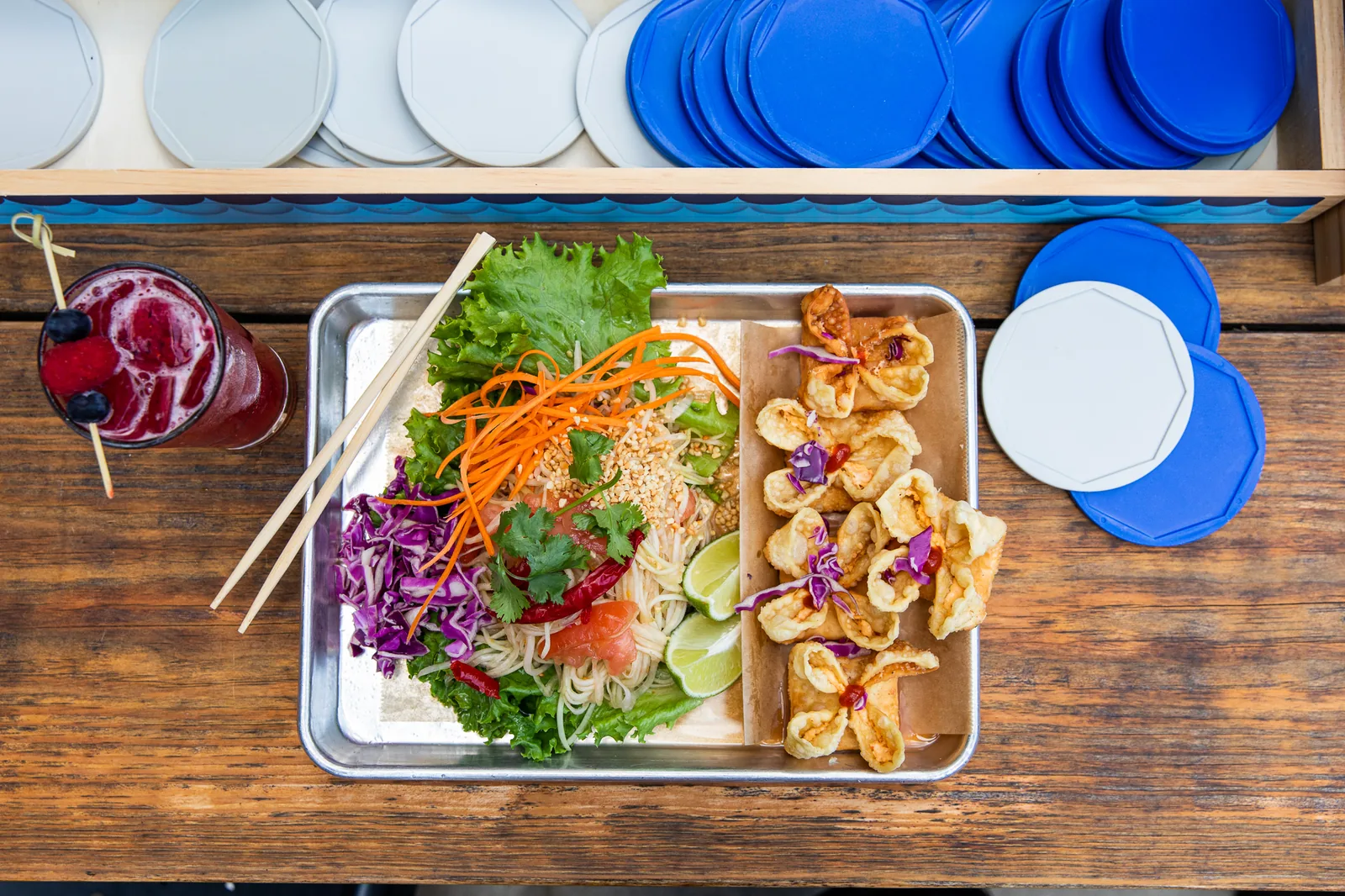 Golden Basil Street Kitchen dish plated on a tray