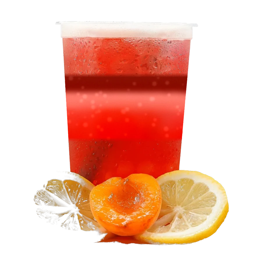 Strawberry Fruit Tea in a Pearl & Mint Tea Co. cup