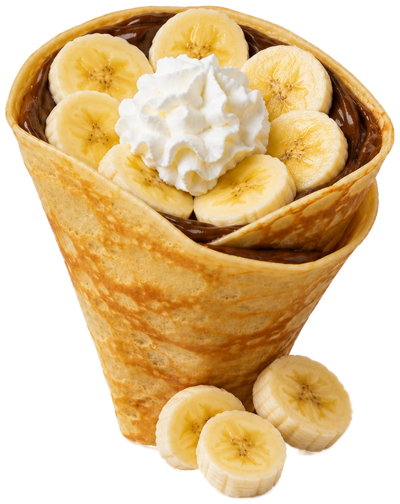 Nutella, Banana & Whipped Cream — Dessert Crêpes