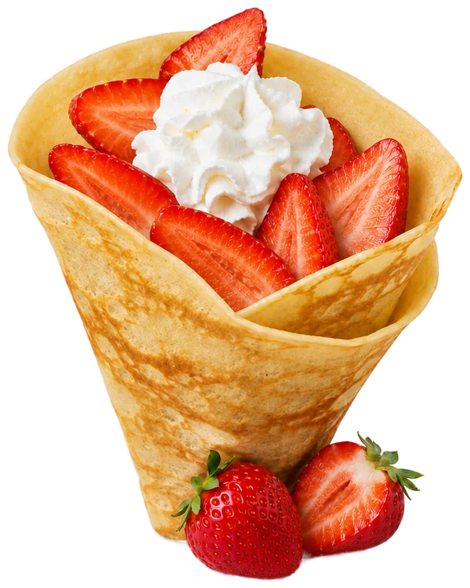 Strawberries & Whipped Cream — Dessert Crêpes
