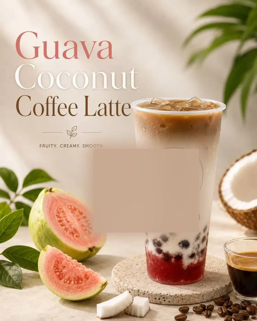 Guava Coconut Coffee Latte — Fruity. Creamy. Smooth.