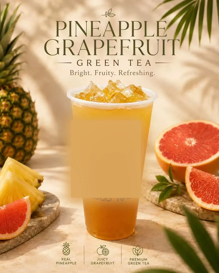 Pineapple Grapefruit Green Tea — Bright. Fruity. Refreshing.
