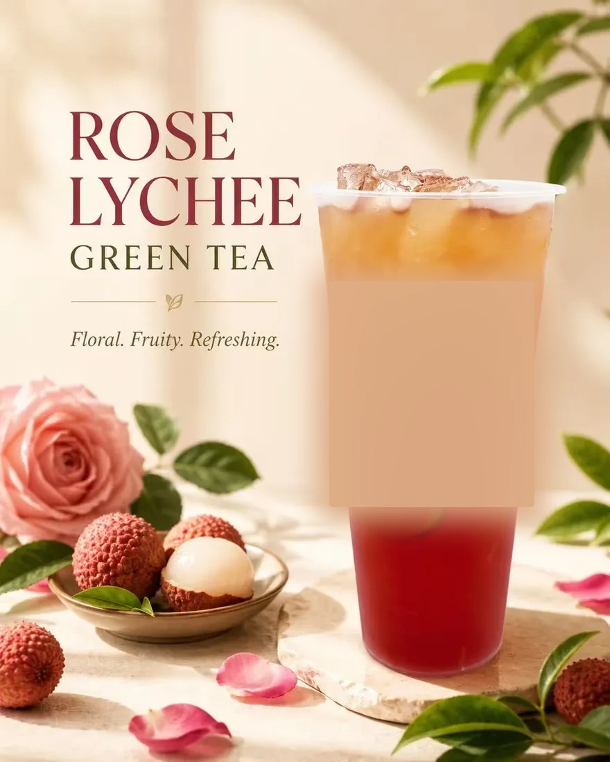 Rose Lychee Green Tea — Floral. Fruity. Refreshing.