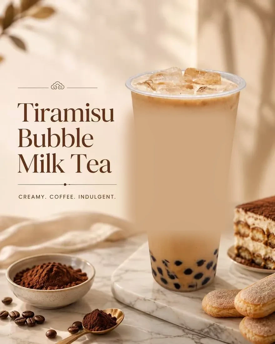 Tiramisu Bubble Milk Tea — Creamy. Coffee. Indulgent.