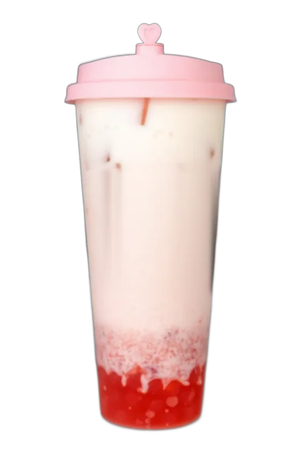 Pinky Milky strawberry milk drink with strawberry boba
