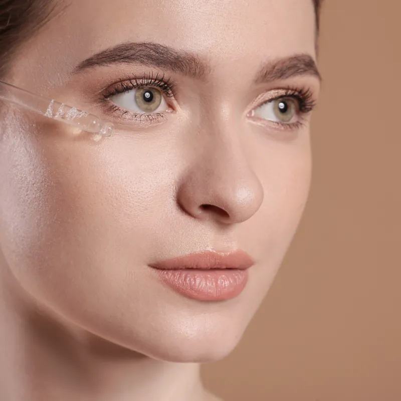 A close-up of a skin treatment being applied