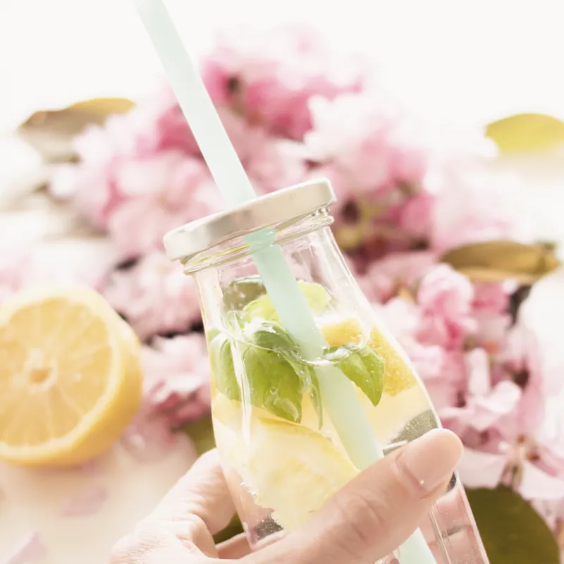 A glass of citrus-infused water