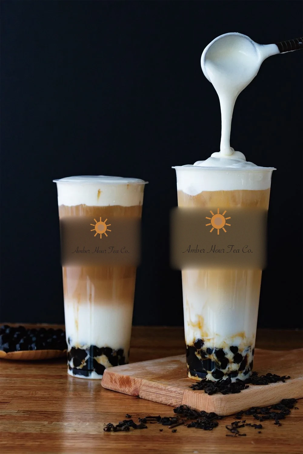 Individually sealed boba milk tea cups for catering