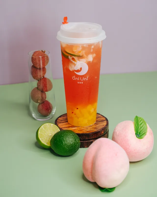 Lychee Peach Jasmine Green Tea with Lychee & Mango Jelly