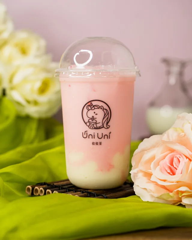 Rose Latte with Milk Mochi