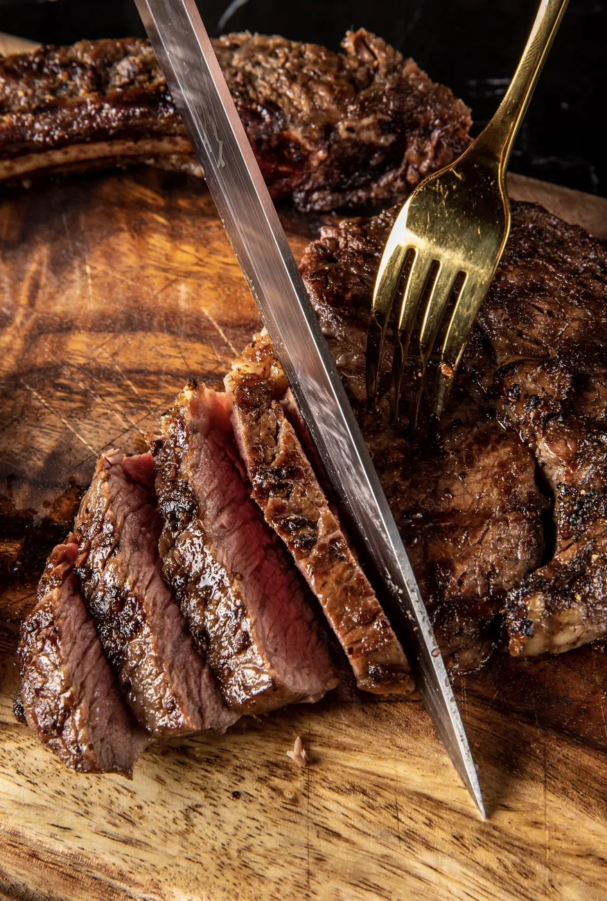 Grilled ribeye with mashed potatoes