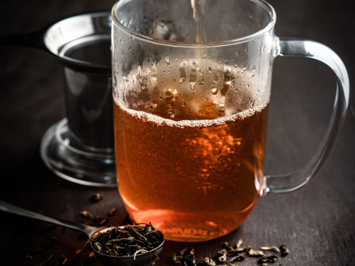 Loose-leaf tea brewing by the cup